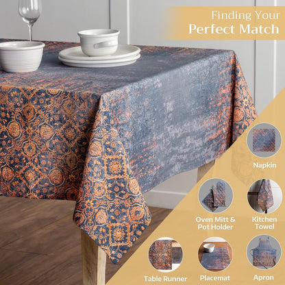 Maison d' Hermine Table Cloth Rectangle Table 100% Cotton 54 x 72 Inches Fall Tablecloth Reusable Everyday Use for Thanksgiving Christmas Decorations Dining Farmhouse Party (Imperfection)