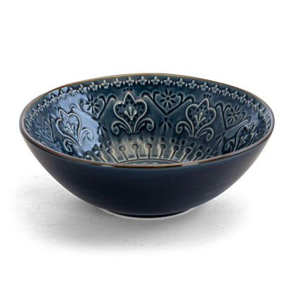Elama Deep Sea Mozaic 16 Piece Luxurious Stoneware Dinnerware with Complete Setting for 4