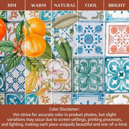 Maison d' Hermine Table Cloth Rectangle Table 100% Cotton 60 x 120 Inches Tablecloth Reusable Decorative for Dining Kitchen Room Farmhouse Home Gifts for Mothers Day Spring Summer - Agrume