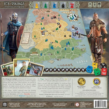 Academy Games | 878 Vikings Invasion of England 2nd Edition | Board Game | 2 to 4 Players
