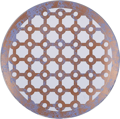 Pavilion - Bronze And Purple Sponge Patterned Frosted Glass Rounded Jar Candle Tray, 7.25 Inch