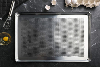 New Star Foodservice Commercial-Grade 18-Gauge Aluminum Sheet Pan/Bun Pan, Full Size, 18 L x 26 W x 1 H