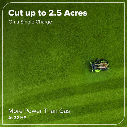 Greenworks 80V 42" CrossoverZ Zero Turn Riding Lawn Mower, (6) 6.0Ah Batteries and 600W Charger