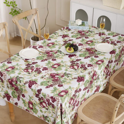 Walrus Heavy Duty Vinyl Tablecloth with Flannel Backing Waterproof Oil-Proof Plastic Table Cloth Stain-Resistant Wipeable Rectangle or Square Table Cover for Indoor and Outdoor (Fruits, 60x102 Inch)
