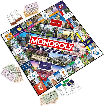 Monopoly Board Game – Des Moines IA Edition: 2-6 Players Family Board Games for Kids and Adults Board Games for Kids 8 and Up Great for Game Night