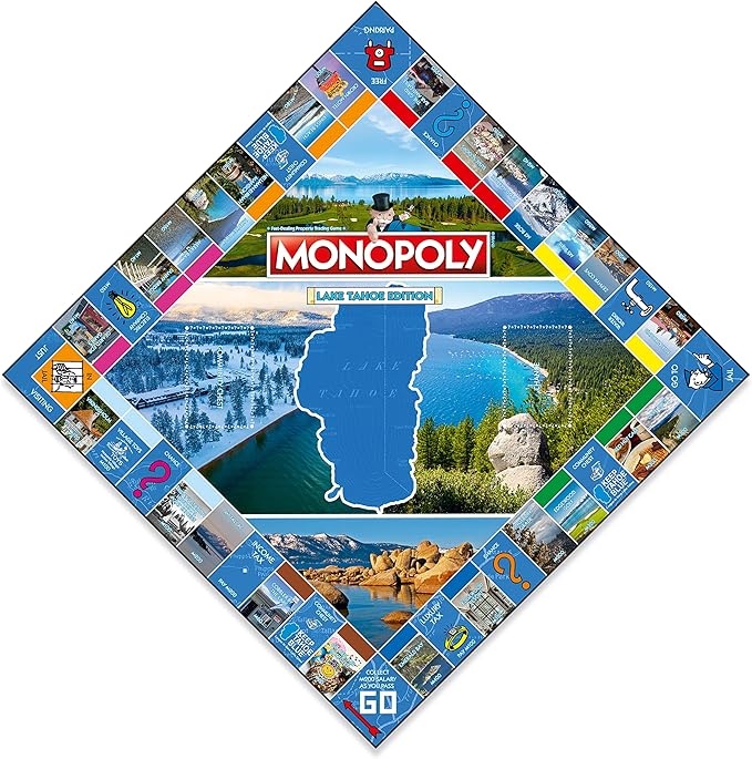 Monopoly Lake Tahoe Edition Board Game – Family Game for Ages 8+ 2-6 Players Fun for Adults and Children Ideal for Game Night