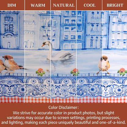 Maison d' Hermine Table Cloth Rectangle Table 100% Cotton 70 x 120 Inches Tablecloth Reusable Decorative for Dining Kitchen Room Farmhouse Home Gifts for Mothers Day Spring Summer - Amsterdam Canals
