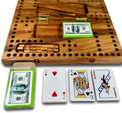 Personalized Pegs and Jokers Game – 4-Player Wooden Board with Cards &amp Pegs