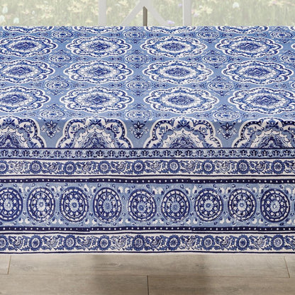 Maison d' Hermine Table Cloth Rectangle Table 100% Cotton 54 x 72 Inches Tablecloth Reusable Decorative for Dining Kitchen Room Farmhouse Party Home Hotel Restaurant Spring Summer - Melodie Bleue