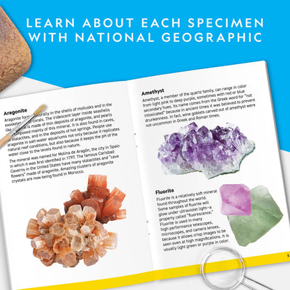 NATIONAL GEOGRAPHIC Mega Gemstone Dig Kit – Dig Up 15 Real Gemstones and Crystals, Science Kit for Kids, Gem Digging Kit, Gift for Girls and Boys, Mining Kit, Rock Collection