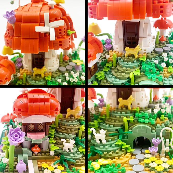 Mushroom House Micro Building Blocks Set2798 PCS Mini Treehouse Architecture Building Sets for Adults TeensMicro Japanese Sakura Bonsai Tree BricksCreative Collectible Gifts for Kids 14+
