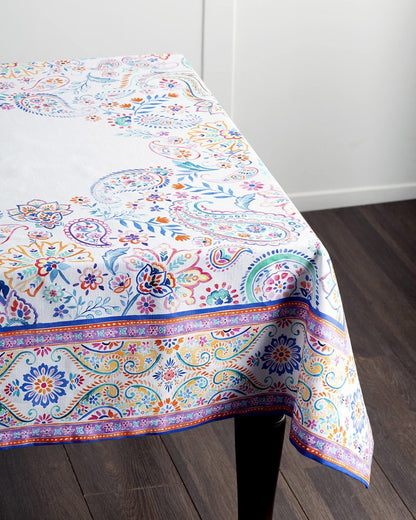 Maison d' Hermine Table Cloth Rectangle Table 100% Cotton 70 x 120 Inches Tablecloth Reusable Decorative for Dining Kitchen Room Farmhouse Home Gifts for Mothers Day Spring Summer - Indian Floral