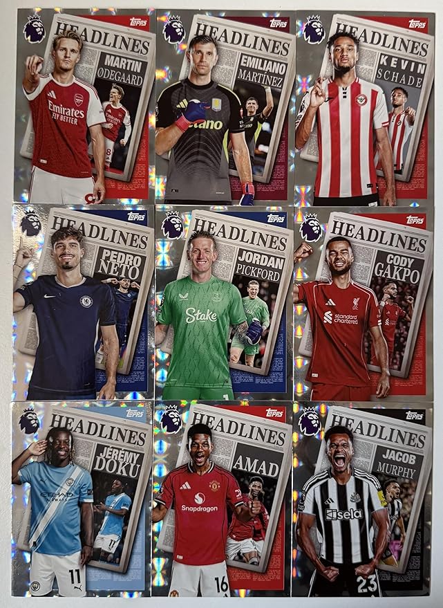 Premier League 2026 Headlines Full Set of 10 Trading Cards