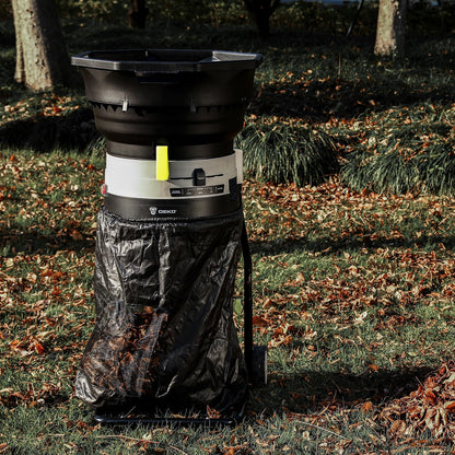 Electric Leaf Mulcher/Shredder: DEKOPRO 15-Amp 8200RPM Motor for 17:1 Reduction Ratio, Adjustable Control Dia with Leaf Scoops Spade, Collection Bag & 20 Cutting Lines