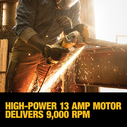 DEWALT Angle Grinder Tool, 6-Inch, Paddle Switch with No Lock-On, 13-Amp (DWE43144N), Yellow