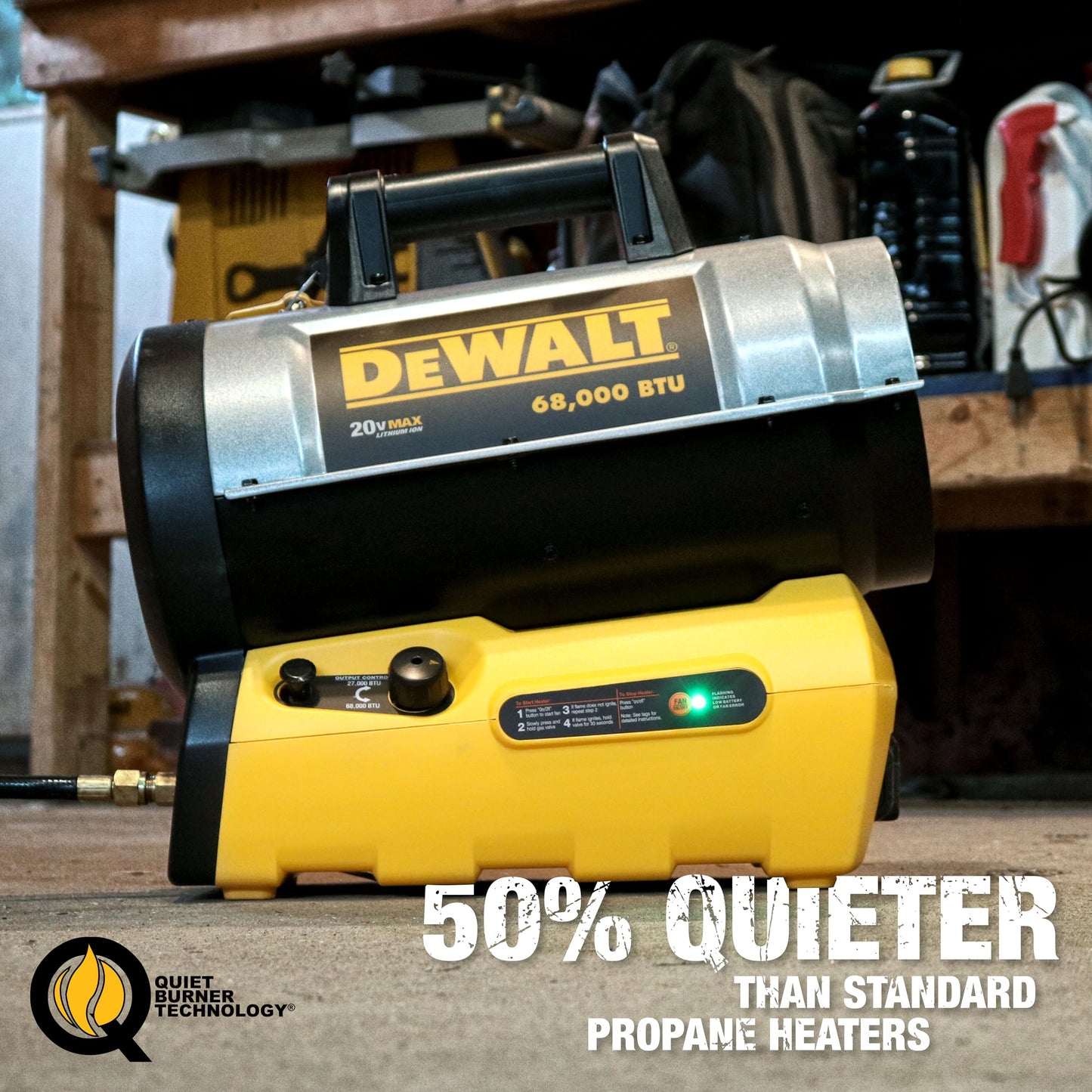 DEWALT 68000 BTU/H 1700 SQ FT Forced AIR Propane Heater