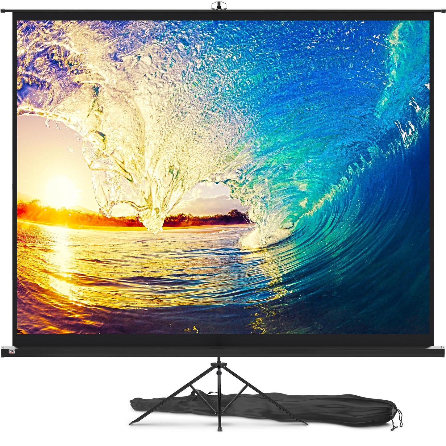 PropVue Projector Screen with Stand 120 inch - Indoor and Outdoor Projection Screen for Movie or Office Presentation - 4:3 HD Premium Wrinkle-Free Tripod Screen