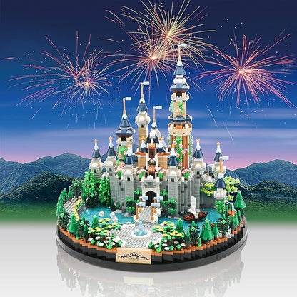 Magic Princess Blue Castle Micro Building Blocks for Adults Mini Building Kit Creative Display Gift for Women and Kids Ages 14+ 3600 PCS