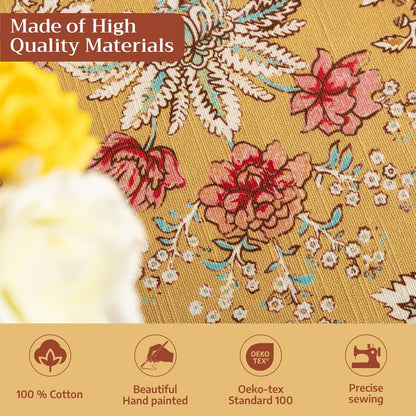 Maison d' Hermine Table Cloth Round Table 100% Cotton 63 Round Inches Tablecloth Reusable Decorative for Dining Kitchen Room Farmhouse Home Gifts for Mothers Day Spring Summer - Marquise