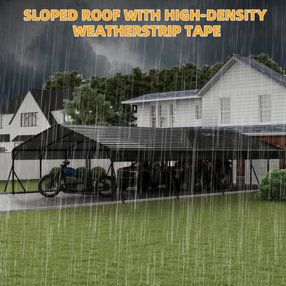 20x40 FT Metal Carport Kits with Galvanized Steel Roof, Heavy Duty Metal Roof Carport with Enhanced Base, Car Garage for Truck, Pickup, SUV, Tractor, and Boat