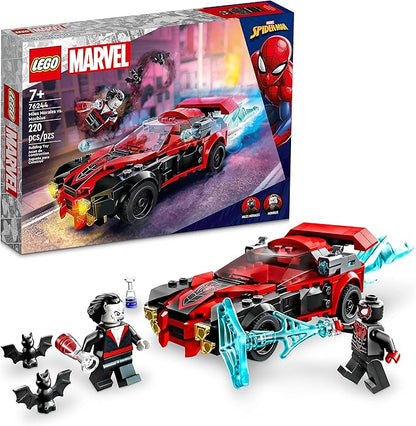 LEGO Marvel Spider-Man Miles Morales vs. Morbius 76244 Building Toy - Featuring Race Car and Action Minifigures Adventures in The Spiderverse Movie Inspired Set Fun for Boys Girls and Kids