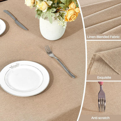 AUSSPVOCT Textured Linen 54 Inch Round Tablecloth Up to 36'' Tables, Waterproof Spill-Proof Fall Table Cloth Wrinkle Free Circle Dining Tablecover for Birthday Farmhouse Easter Holiday Party Decor