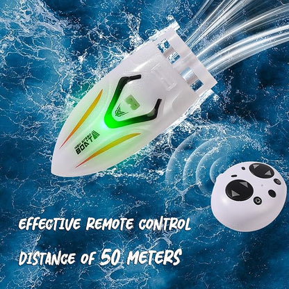 PowerTRC Mini Remote Control Boat RC Boat 360 Rotating 2.4 G Build in Rechargeable Battery Lake Swimming Pools Bathtubs Stunt Remote Control Boats