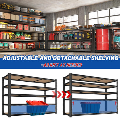 ROOMFAVE 60" W Garage Shelving 72" H Metal Shelving 3500LBS Storage Shelves Heavy Duty 5 Tier Adjustable Shelving Unit for Storage Rack Pantry Shelf Industrial Commercial,60" W x 24" D x 72" H