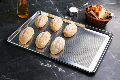 New Star Foodservice Commercial-Grade 18-Gauge Aluminum Sheet Pan/Bun Pan, Full Size, 18 L x 26 W x 1 H