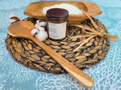 Arctic Wicks Scented Coconut Beeswax Candles | Coconut Beeswax Non Toxic Candle 9oz Amber | Farmhouse Candles Non-Toxic Clean Burn 100% USDA Certified Biobased (Ocean Breeze)