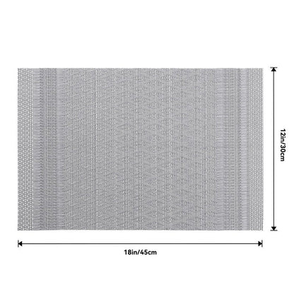 Leetaltree Lunar Grey Placemats Set of 12 - Heat Resistant Non-Slip Place mats for Dining Table, Washable Durable PVC Vinyl Woven Table Mats（Lunar Grey, 12）
