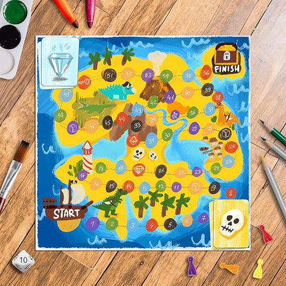 DIY Board Game Kit - Make Your Own Board Game Kit with Double-Sided Blank Game Board Blank Box Game Pieces and Accessories