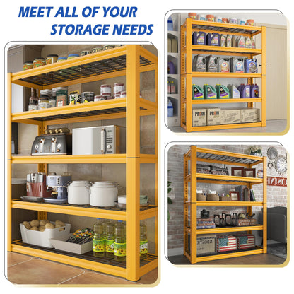 REIBII 2-Pack Commercial Heavy Duty Shelving, 3010 LBS Capacity per Shelf 72" H Industrial Storage Rack, 5-Tier Adjustable Boltless Rivet Metal Shelving Unit for Warehouse Garage Workshop Retail Store