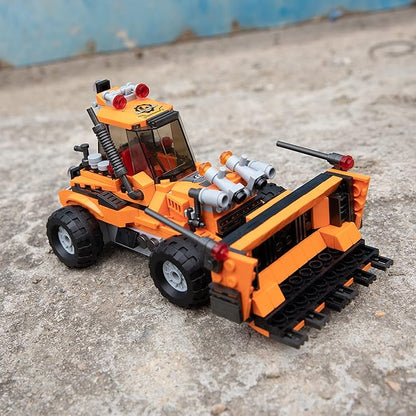 Block Builder Bulldozer Block Set (521pcs) and Construction Forklift. Two Building Kits in one Set! Toy Blocks Suitable for Boys and Girls.