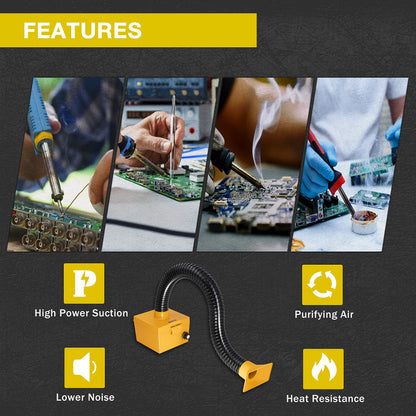 KOTTO LED Lighted Magnifying Five Arms Helping Hands Soldering Station,Strong Suction Smoke Absorber for Soldering