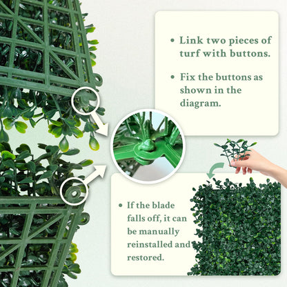 ODTORY Artificial Boxwood Wall Panels 20x20 inch 8Pcs, UV-Anti Faux Greenery Grass Hedge for Privacy Screen，Fake Ivy Plant Fence for Outdoor Garden, Backyard, Balcony, and Indoor Home Decoration