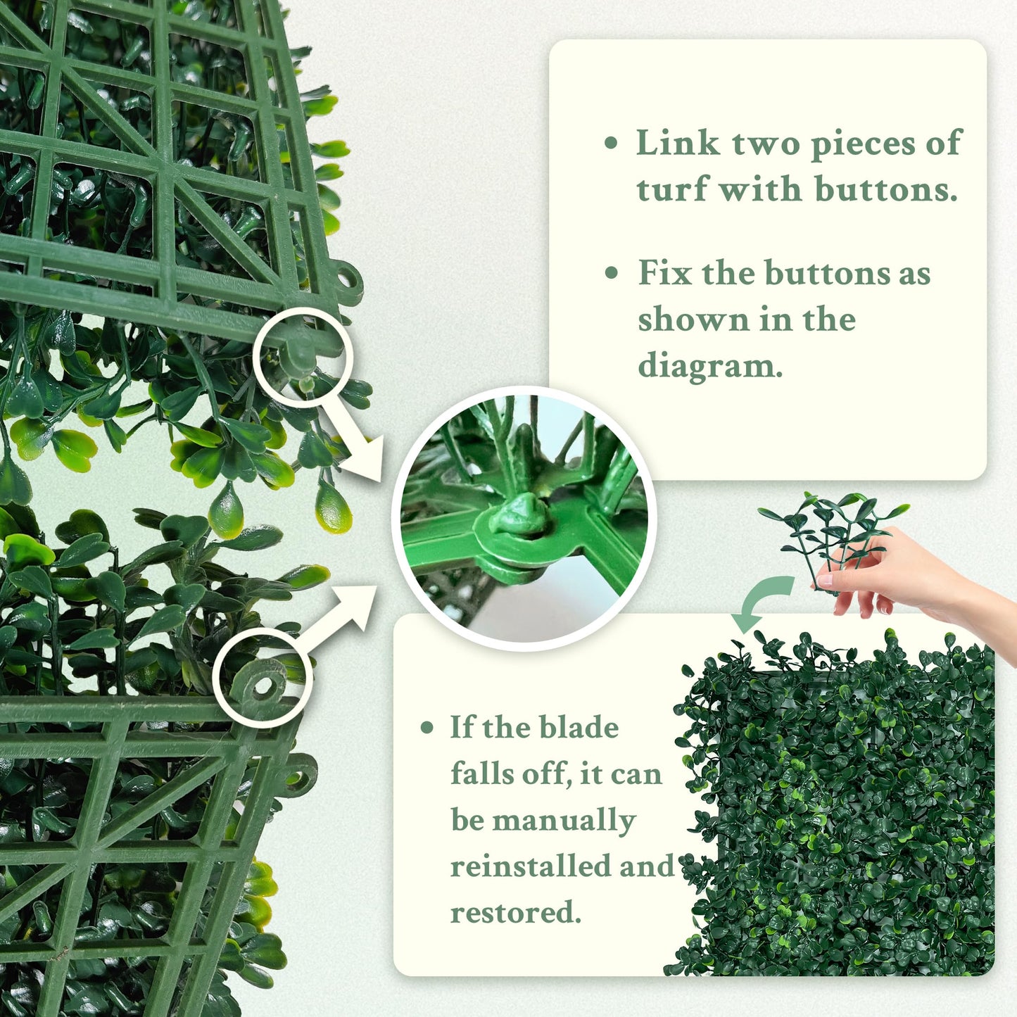 ODTORY Artificial Boxwood Wall Panels 20x20 inch 14Pcs, UV-Anti Faux Greenery Grass Hedge for Privacy Screen，Fake Ivy Plant Fence for Outdoor Garden, Backyard, Balcony, and Indoor Home Decoration