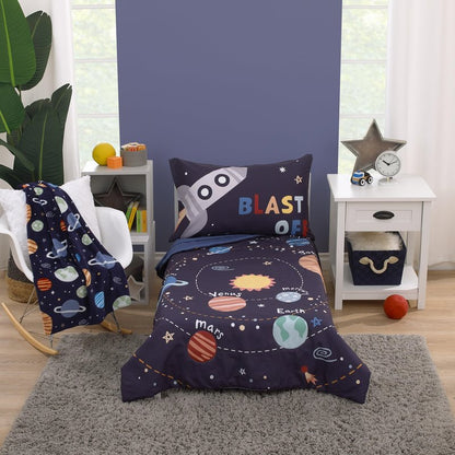 Toddler Blanket Space Solar System for Kids Small Super Soft 40 x 50 Inch, Planets & Stars Travel