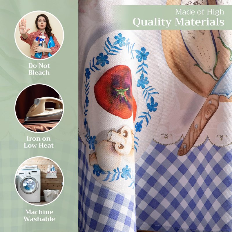 Maison d' Hermine Table Cloth Round Table 100% Cotton 63 Round Inches Tablecloth Reusable Decorative for Dining Kitchen Room Farmhouse Home Gifts for Mothers Day Spring Summer - Gourmand