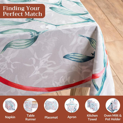 Maison d' Hermine Table Cloth Rectangle Table 100% Cotton 54 x 72 Inches Fall Tablecloth Reusable Everyday Use for Thanksgiving Christmas Decorations Dining Farmhouse Party (Enora)