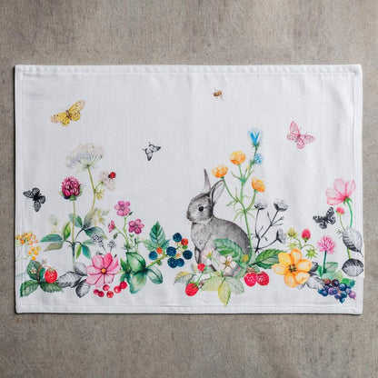 Maison d' Hermine Placemats Set of 4 100% Cotton Washable Cloth Place Mats Reusable Table Mats for Kitchen Dining Party Wedding Gifts for Mothers Day Spring/Summer (Printemps, 13" x 19")