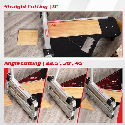 Goldblatt 13" Laminate Floor Cutter, Professional Vinyl Floor Cutter, Aluminum Alloy Body, Tungsten Steel Blade - Cuts Parquet, Engineered Hardwood, VCT, LVT, SPC, PVC, LVP, WPC