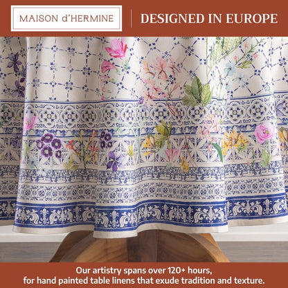 Maison d' Hermine Table Cloth Round Table 100% Cotton 69 Round Inches Tablecloth Reusable Decorative for Dining Kitchen Room Farmhouse Home Gifts for Mothers Day Spring Summer - Faience