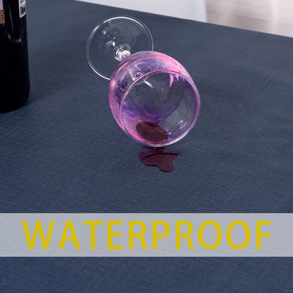 sancua 100% Waterproof Rectangle PVC Tablecloth - 54 x 54 Inch - Oil Proof Spill Proof Vinyl Table Cloth, Wipe Clean Table Cover for Dining Tables, Buffet Parties and Camping, Greyish Blue