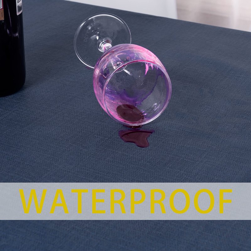 sancua 100% Waterproof Rectangle PVC Tablecloth - 60 x 84 Inch - Oil Proof Spill Proof Vinyl Table Cloth, Wipe Clean Table Cover for Dining Tables, Buffet Parties and Camping, Greyish Blue