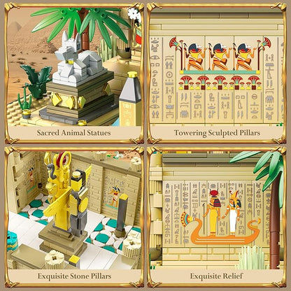 AsmrCap Philaedin Temple Building Set for Adults Egyptian Architecture Building Blocks Miniature Nile Temple Scene Famous Landmark Collection Home Décor Model Building Kit 2018 Pcs