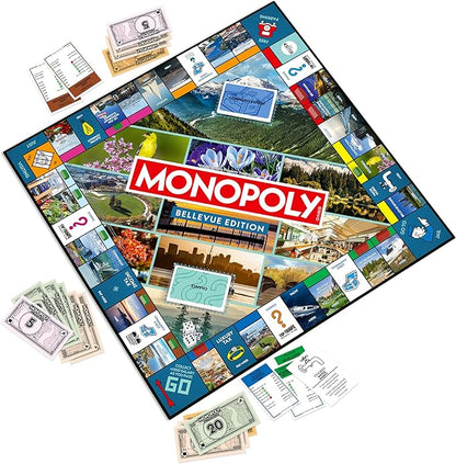 Monopoly Board Game – Bellevue WA Edition: 2-6 Players Family Board Games for Kids and Adults Board Games for Kids 8 and Up Great for Game Night