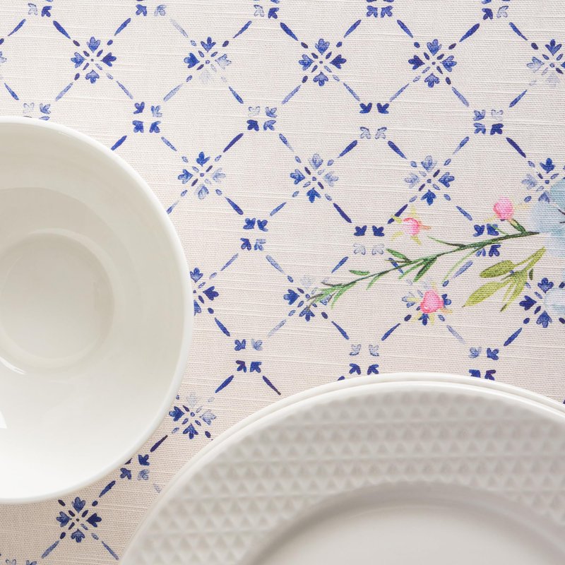 Maison d' Hermine Table Cloth Round Table 100% Cotton 69 Round Inches Tablecloth Reusable Decorative for Dining Kitchen Room Farmhouse Home Gifts for Mothers Day Spring Summer - Faience