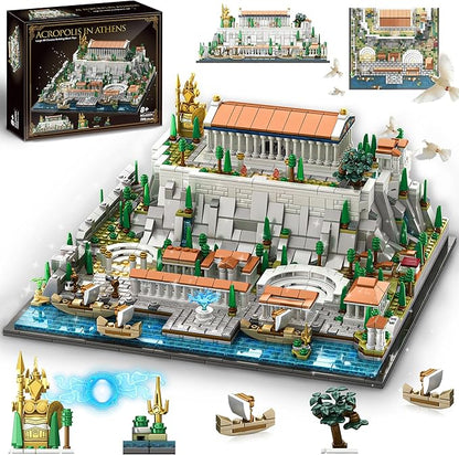 SpblastB Architecture Acropolis of Athens Building Blocks Set 1988 Pieces Landmark Collection City Building Kit Display Model Kit and Home Decor Gift Idea for Adults Architects