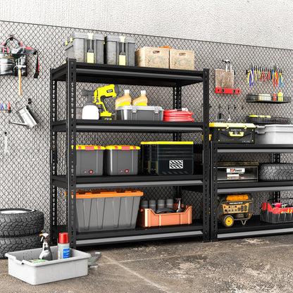SDXYSTCE 40" W Garage Shelving Heavy Duty, 1600 Lbs Loads Garage Storage Shelves Heavy Duty, 4-Tier Metal Shelving Units and Storage for Basement, Retiple Tanks,40" Wx16 Dx72 H, Black